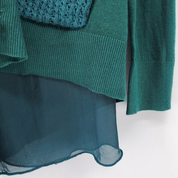 Anthro Knitted & Knotted Womens Angora and Silk Hunter Grn Button Down Cardigan - Picture 7 of 10